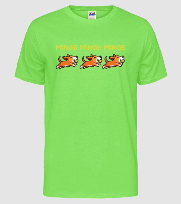 MINGE MINGE MINGE model verde neon pe tricou