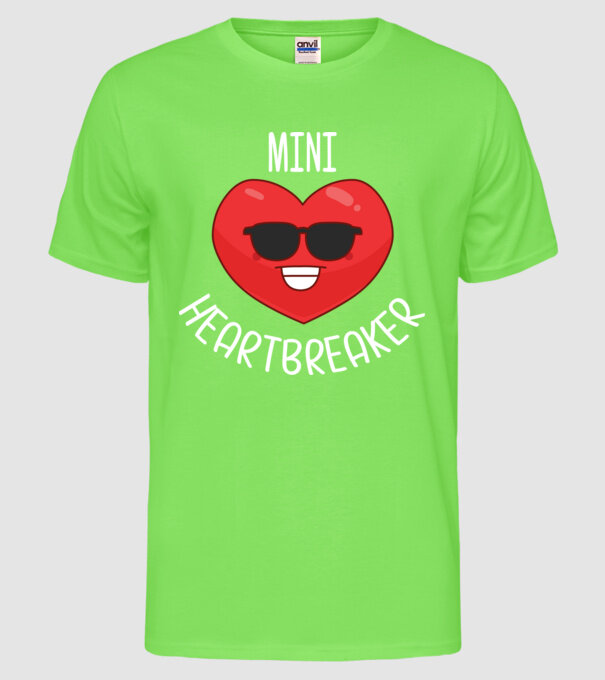 mini heartbreaker model verde neon pe tricou