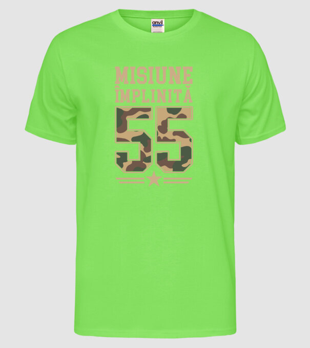 Misiune împlinită 55 model verde neon pe tricou