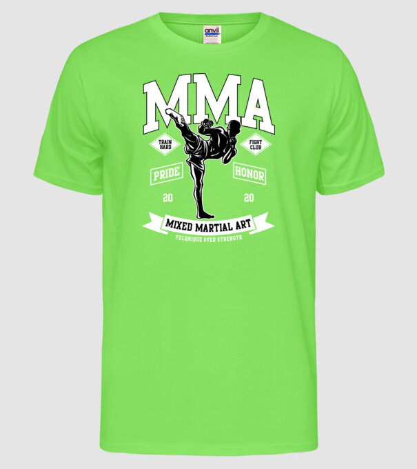 MMA model verde neon pe tricou