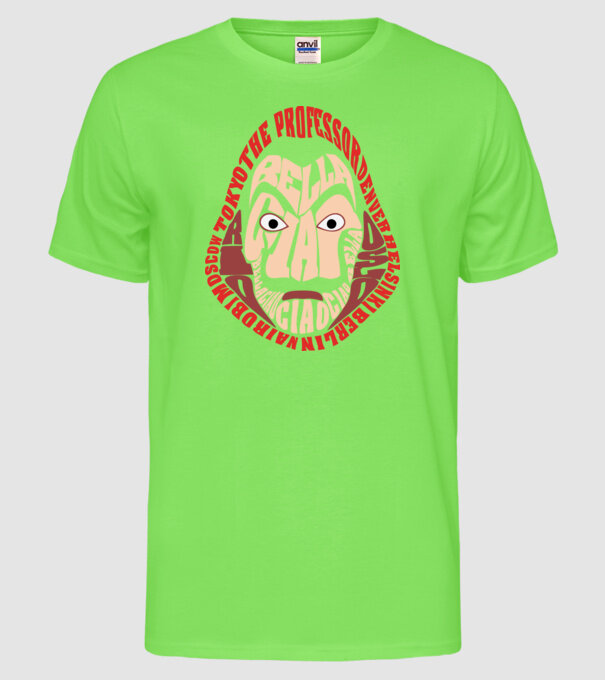 money heist logo names model verde neon pe tricou