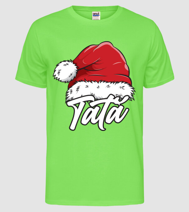 tată Santa Hat model verde neon pe tricou