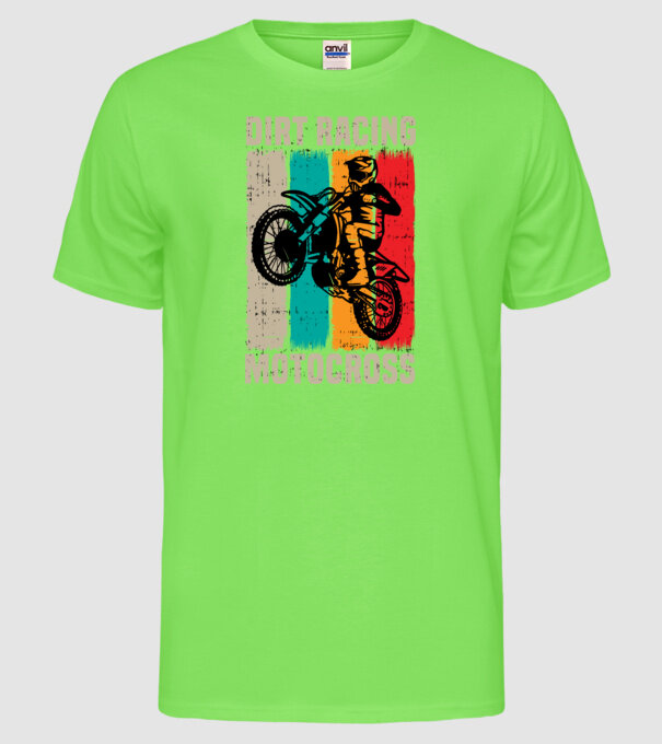 motocross model verde neon pe tricou