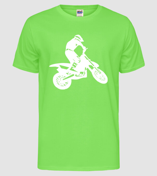 Mountain Bike model verde neon pe tricou