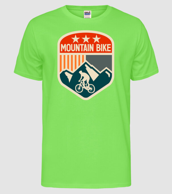 Mountain Bike model verde neon pe tricou