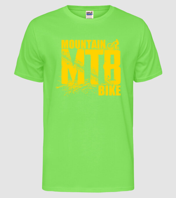 MTB model verde neon pe tricou