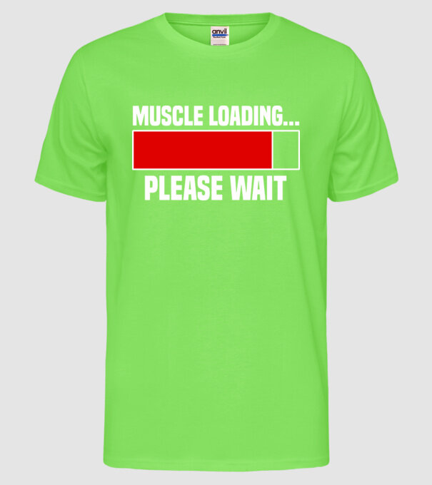 Muscle loading model verde neon pe tricou