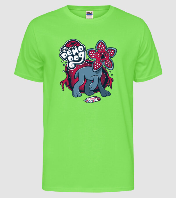 my little demodog model verde neon pe tricou