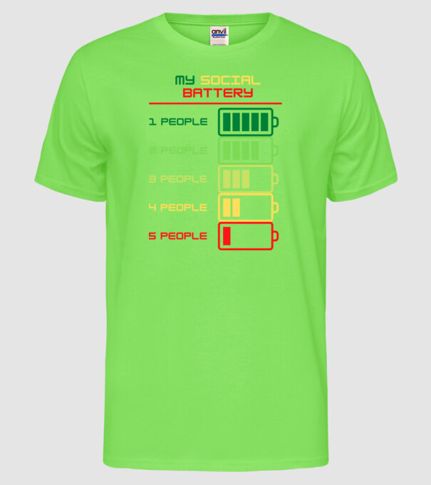 My social battery model verde neon pe tricou