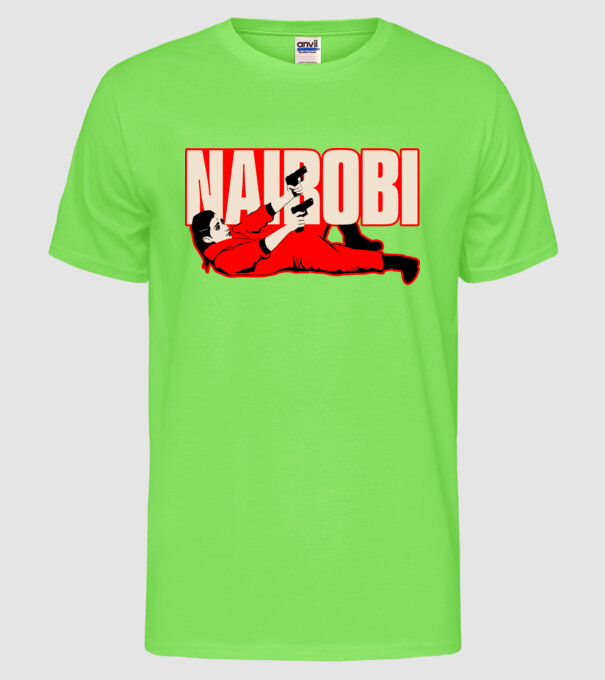 nairobi la casa de papel model verde neon pe tricou