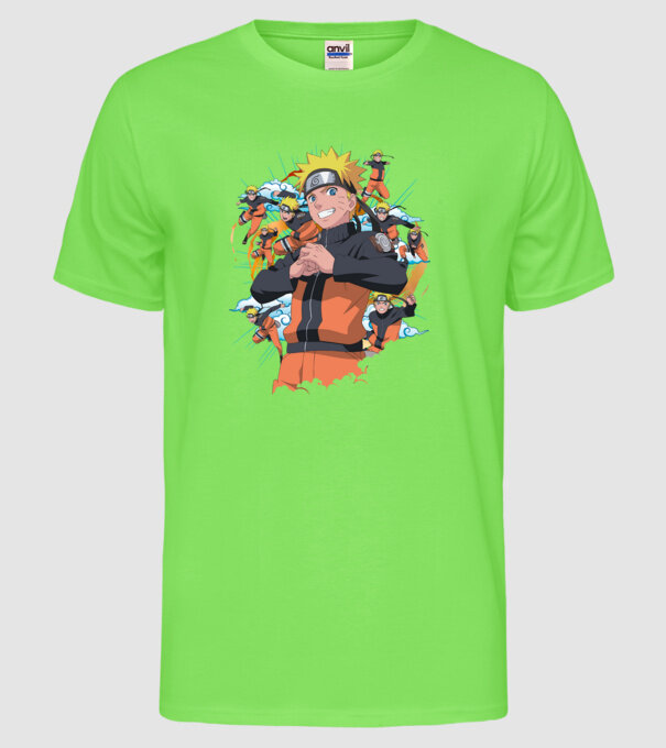 NARUTO model verde neon pe tricou