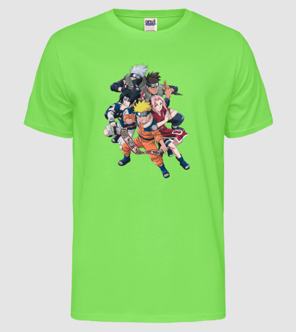NARUTO model verde neon pe tricou