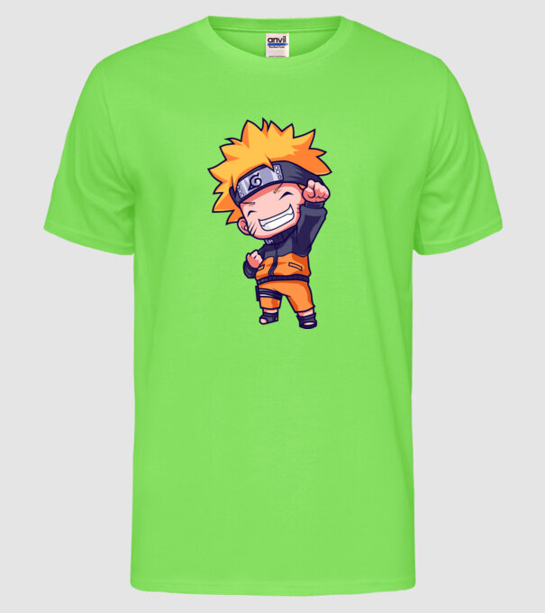 NARUTO model verde neon pe tricou