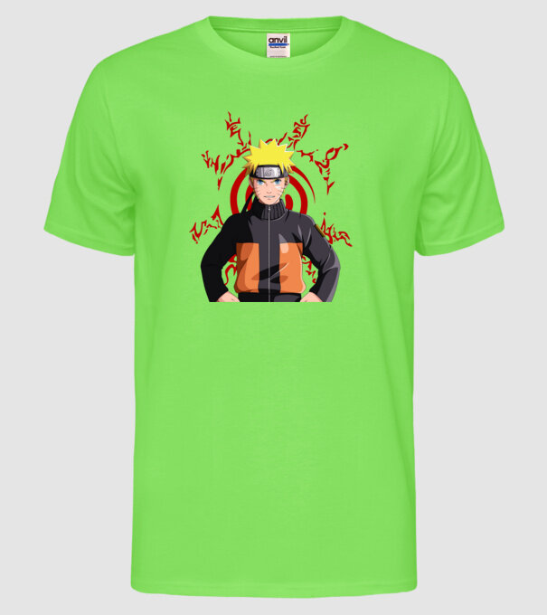 NARUTO model verde neon pe tricou