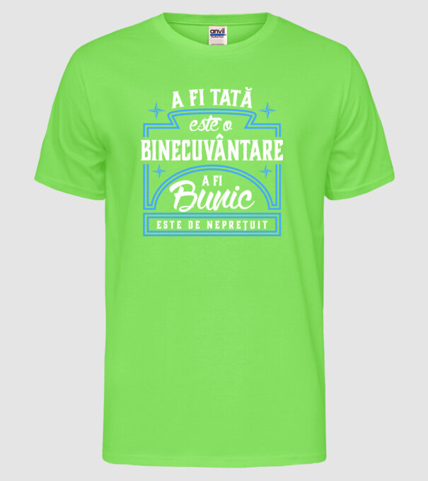 Neprețuit bunic model verde neon pe tricou