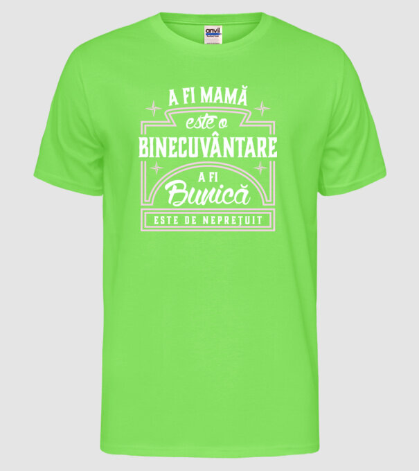 Neprețuit bunica model verde neon pe tricou