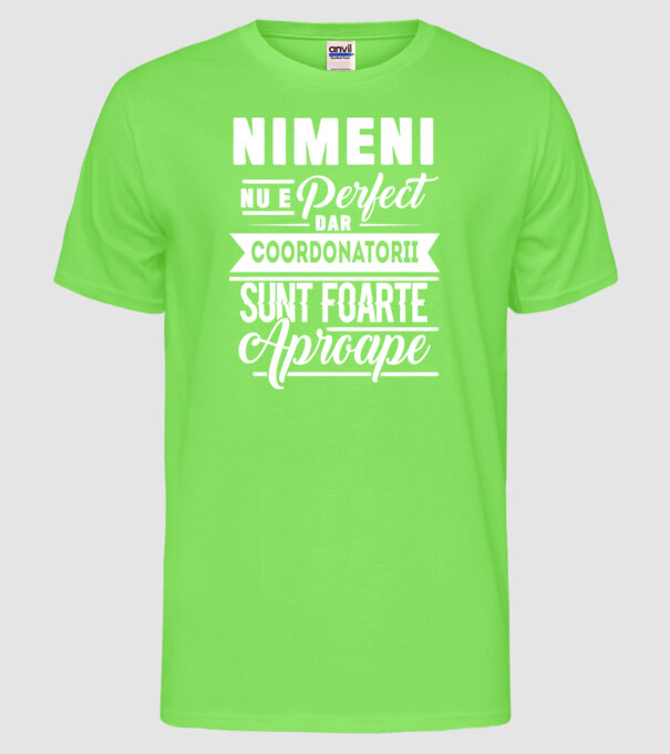 Nimeni nu e perfect, dar coordonatorii sunt foarte aproape model verde neon pe tricou
