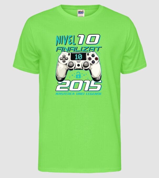 Nivel finalizat 10 2015 model verde neon pe tricou