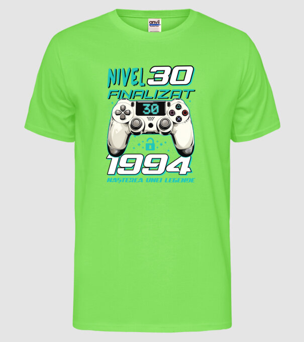 Nivel finalizat 30 1995 model verde neon pe tricou