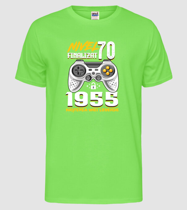 Nivel Finalizat 70 model verde neon pe tricou