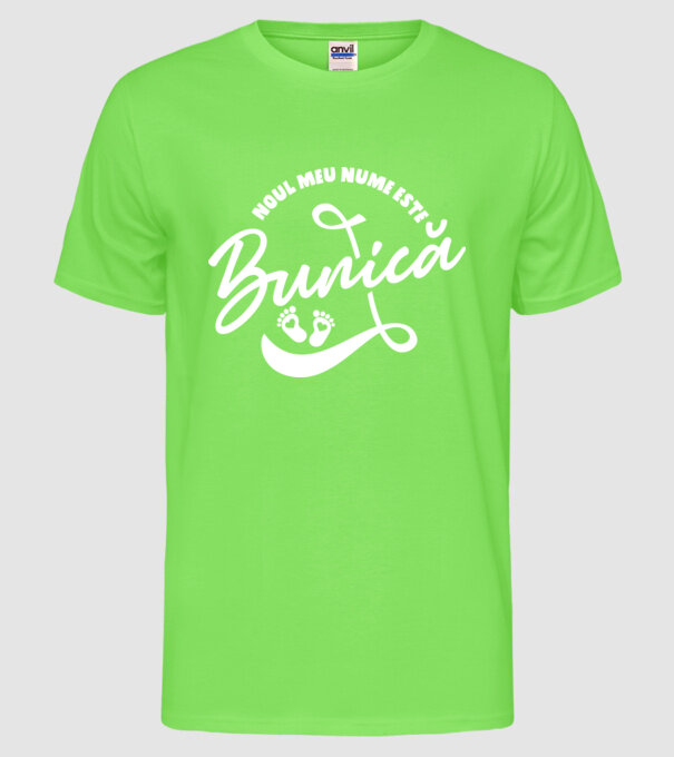 Noul meu nume este Bunică model verde neon pe tricou