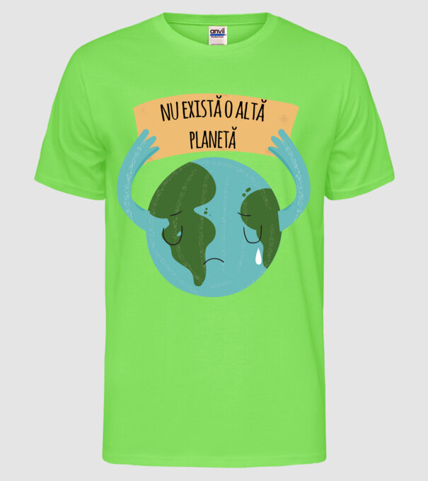 nu există o altă planetă model verde neon pe tricou