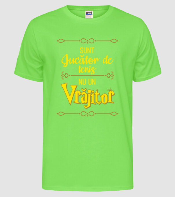 sunt jucător de tenis, nu un vrăjitor model verde neon pe tricou