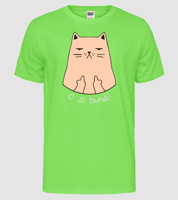 O zi bună model verde neon pe tricou