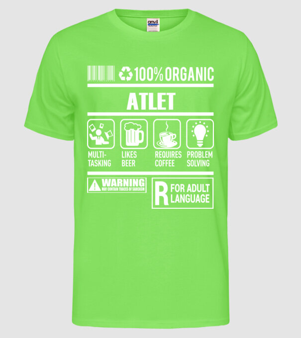 ATLET model verde neon pe tricou