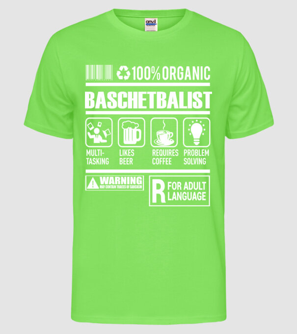 BASCHETBALIST model verde neon pe tricou
