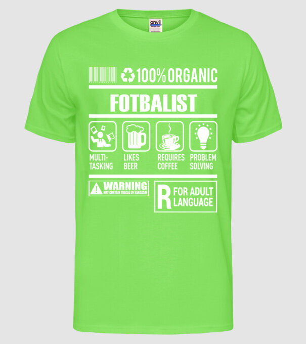 FOTBALIST model verde neon pe tricou
