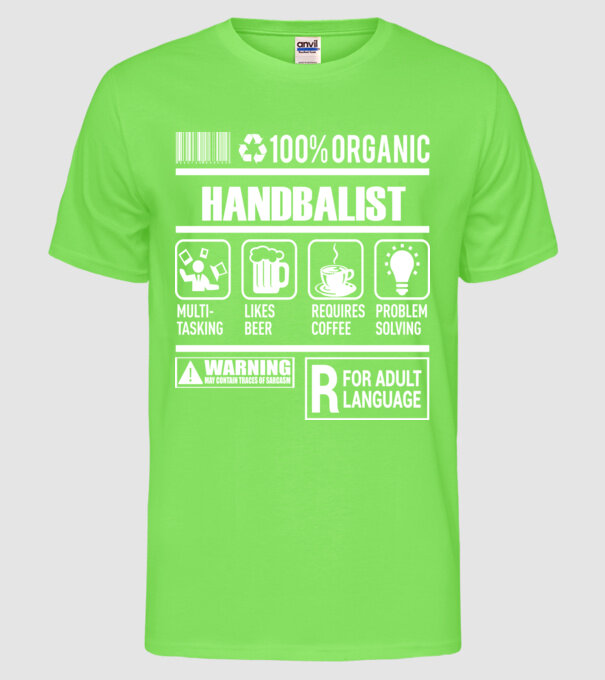 HANDBALIST model verde neon pe tricou