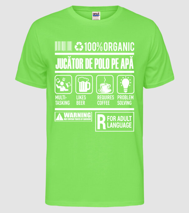 JUCĂTOR DE POLO PE APĂ model verde neon pe tricou