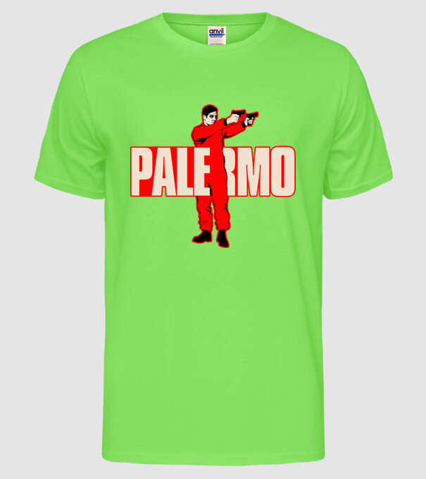 palermo la casa de papel model verde neon pe tricou