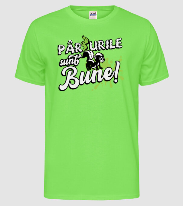 Pârțurile sunt bune model verde neon pe tricou