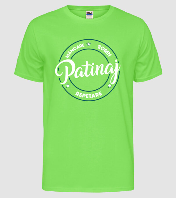 patinaj model verde neon pe tricou