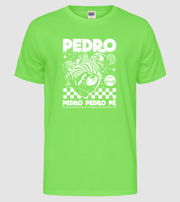 Pedro techno model verde neon pe tricou