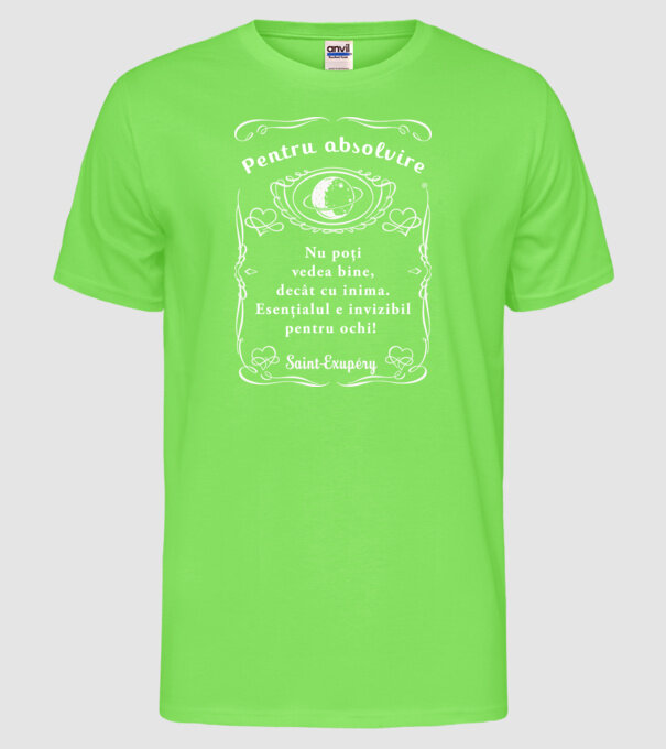 pentru absolvire model verde neon pe tricou