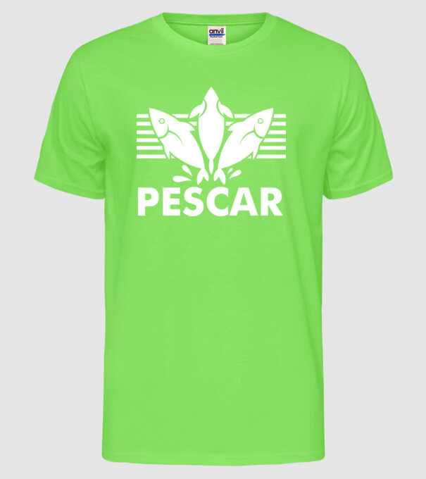 Pescar original model verde neon pe tricou