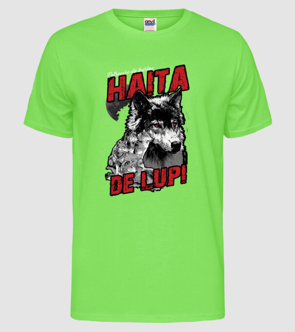 Petrecere de burlac - haită de lupi model verde neon pe tricou