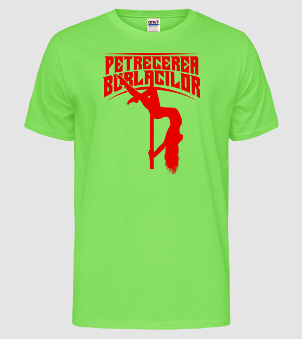 petrecerea burlacilor model verde neon pe tricou