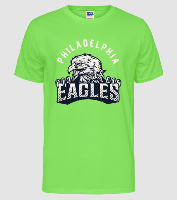 Philadelphia Eagles model verde neon pe tricou
