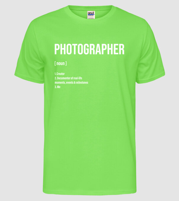 Photographer model verde neon pe tricou