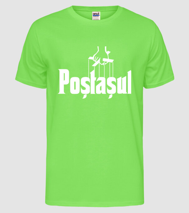 poștașul model verde neon pe tricou