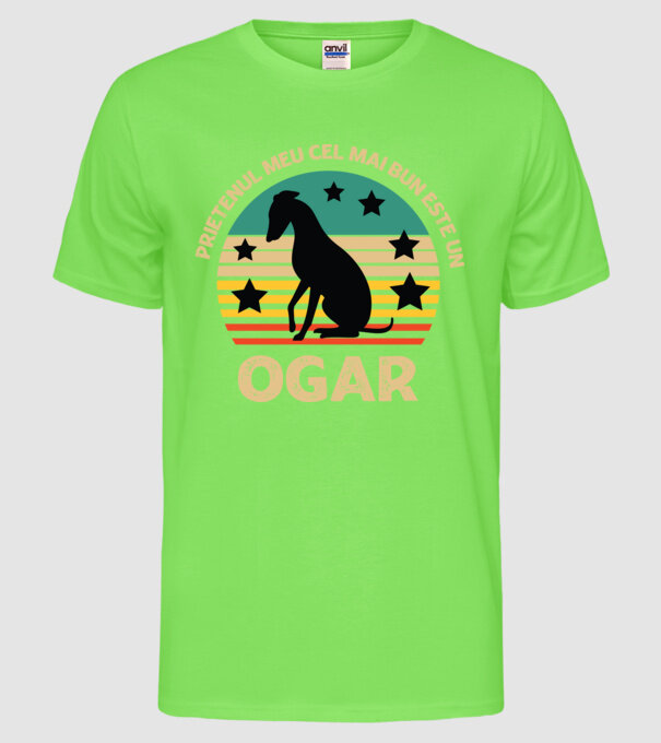 Prietenul meu cel mai bun este un ogar model verde neon pe tricou