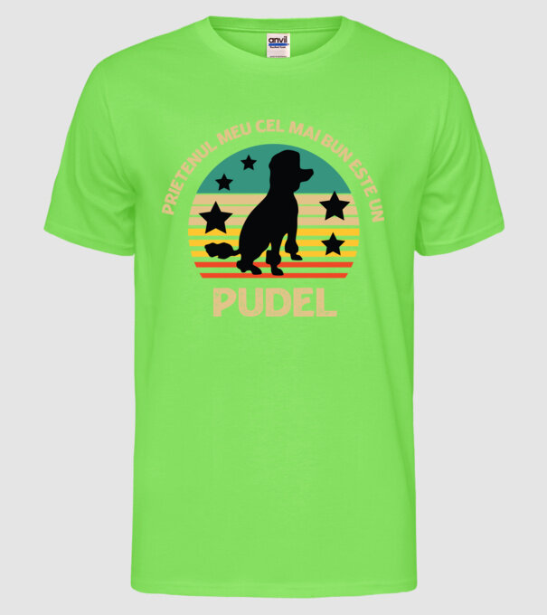 Prietenul meu cel mai bun este un pudel model verde neon pe tricou