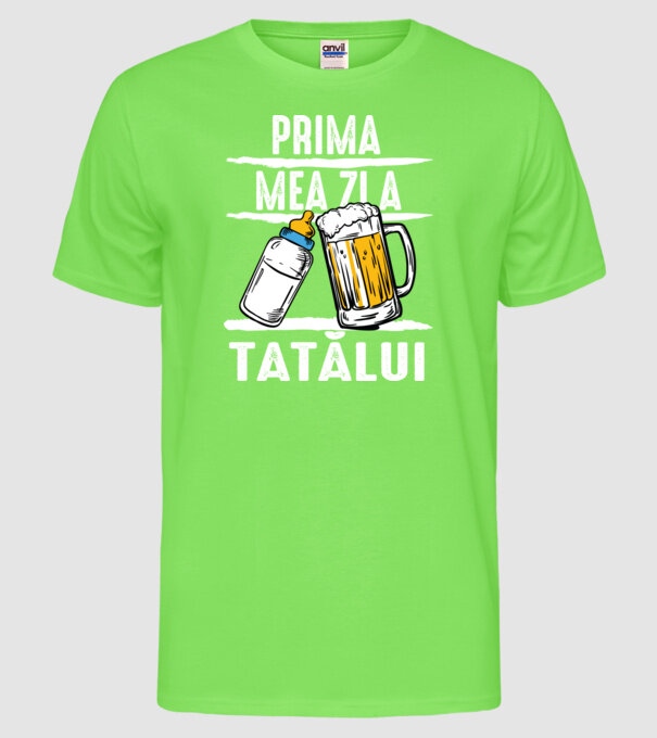 prima mea zi a tatălui model verde neon pe tricou