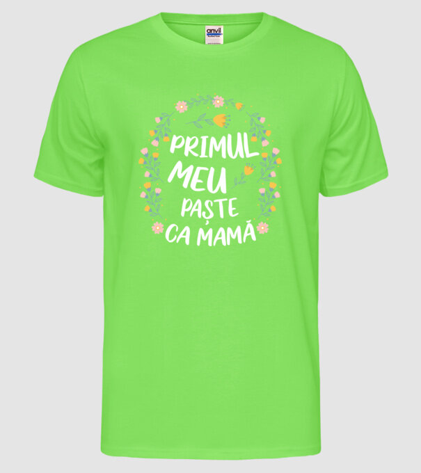 Primul meu Paște ca mamă model verde neon pe tricou