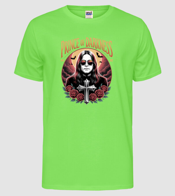 Prince of Darkness model verde neon pe tricou