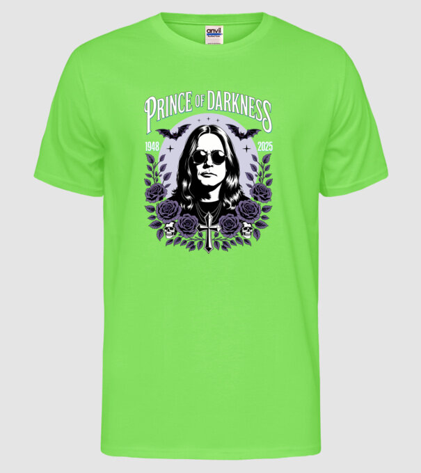 Prince of Darkness model verde neon pe tricou
